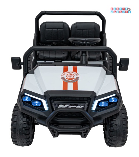 Champion buggy na akumulator dwuosobowy - biały, 2x200W 24V/9Ah, pilot, ekoskóra, EVA [XMX-650C]