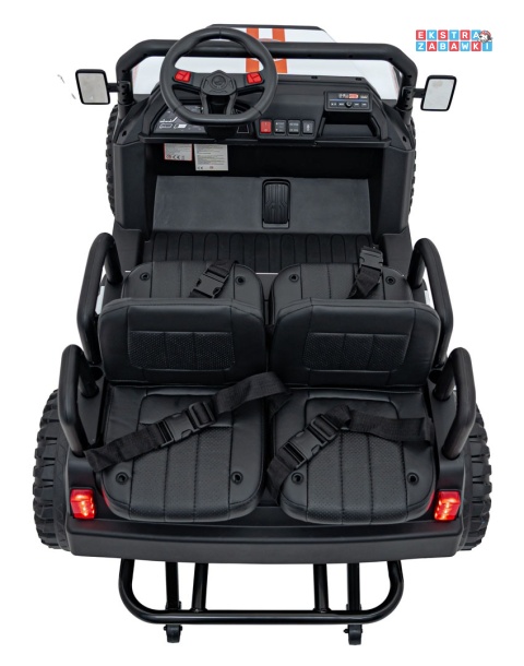 Champion buggy na akumulator dwuosobowy - biały, 2x200W 24V/9Ah, pilot, ekoskóra, EVA [XMX-650C]