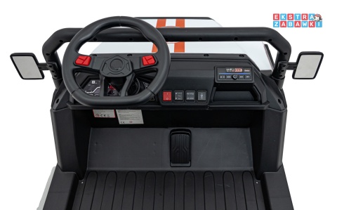 Champion buggy na akumulator dwuosobowy - biały, 2x200W 24V/9Ah, pilot, ekoskóra, EVA [XMX-650C]