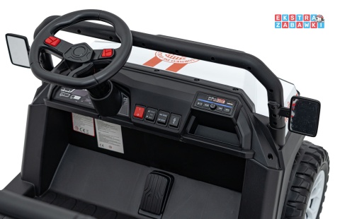 Champion buggy na akumulator dwuosobowy - biały, 2x200W 24V/9Ah, pilot, ekoskóra, EVA [XMX-650C]