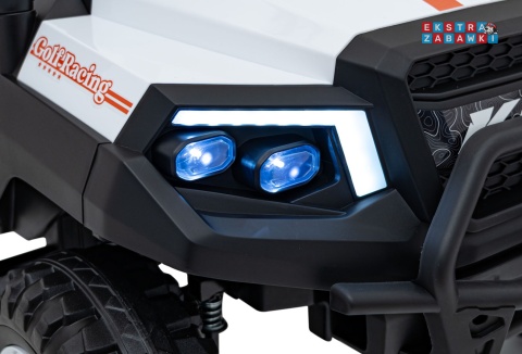 Champion buggy na akumulator dwuosobowy - biały, 2x200W 24V/9Ah, pilot, ekoskóra, EVA [XMX-650C]