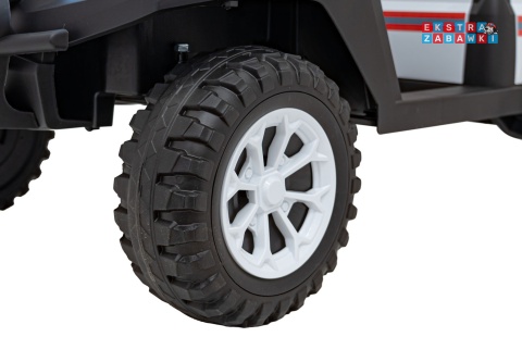 Champion buggy na akumulator dwuosobowy - biały, 2x200W 24V/9Ah, pilot, ekoskóra, EVA [XMX-650C]