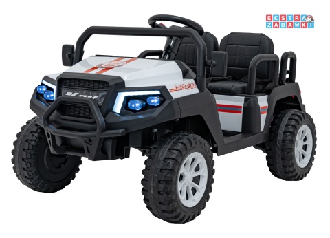 Champion buggy na akumulator dwuosobowy - biały, 2x200W 24V/9Ah, pilot, ekoskóra, EVA [XMX-650C]