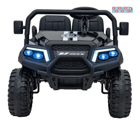 Champion buggy na akumulator dwuosobowy - czarny, 2x200W 24V/9Ah, pilot, ekoskóra, EVA [XMX-650C]
