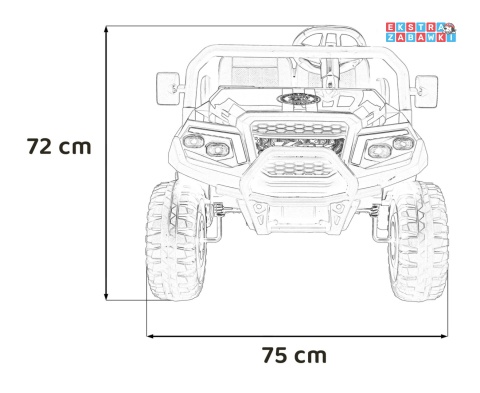 Champion buggy na akumulator dwuosobowy - czarny, 2x200W 24V/9Ah, pilot, ekoskóra, EVA [XMX-650C]