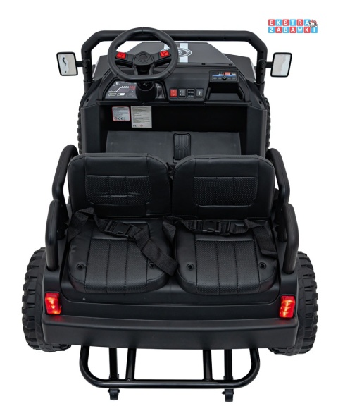 Champion buggy na akumulator dwuosobowy - czarny, 2x200W 24V/9Ah, pilot, ekoskóra, EVA [XMX-650C]