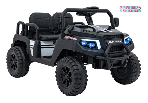 Champion buggy na akumulator dwuosobowy - czarny, 2x200W 24V/9Ah, pilot, ekoskóra, EVA [XMX-650C]