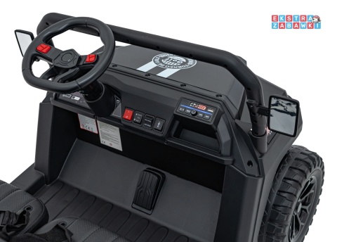 Champion buggy na akumulator dwuosobowy - czarny, 2x200W 24V/9Ah, pilot, ekoskóra, EVA [XMX-650C]