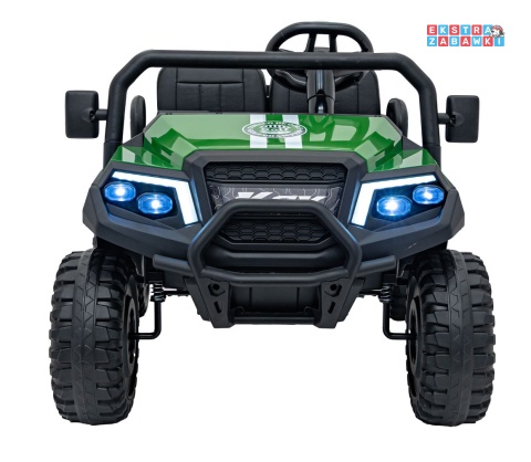 Champion buggy na akumulator dwuosobowy - zielony, 2x200W 24V/9Ah, pilot, ekoskóra, EVA [XMX-650C]
