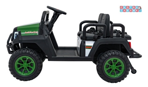 Champion buggy na akumulator dwuosobowy - zielony, 2x200W 24V/9Ah, pilot, ekoskóra, EVA [XMX-650C]