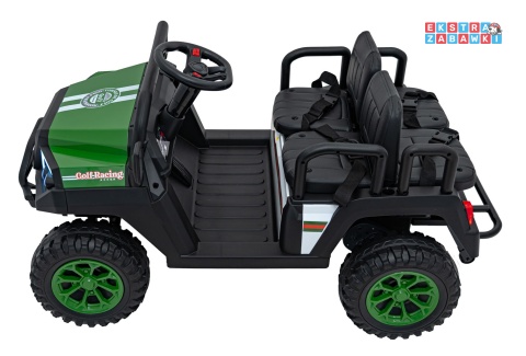 Champion buggy na akumulator dwuosobowy - zielony, 2x200W 24V/9Ah, pilot, ekoskóra, EVA [XMX-650C]