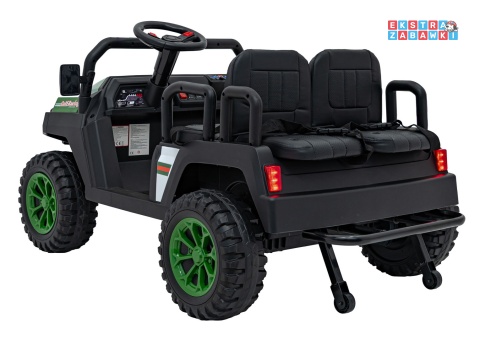 Champion buggy na akumulator dwuosobowy - zielony, 2x200W 24V/9Ah, pilot, ekoskóra, EVA [XMX-650C]