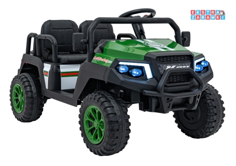 Champion buggy na akumulator dwuosobowy - zielony, 2x200W 24V/9Ah, pilot, ekoskóra, EVA [XMX-650C]