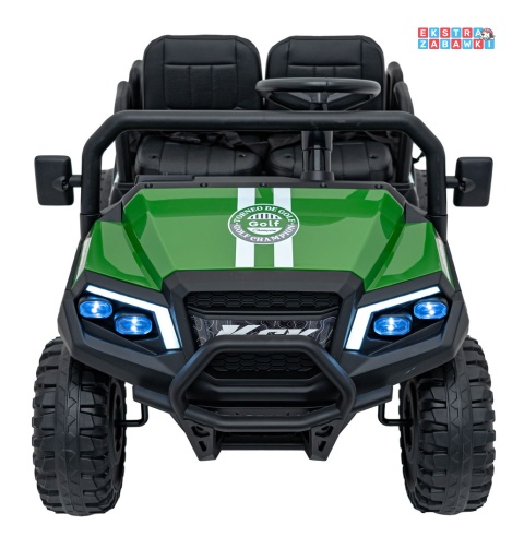 Champion buggy na akumulator dwuosobowy - zielony, 2x200W 24V/9Ah, pilot, ekoskóra, EVA [XMX-650C]
