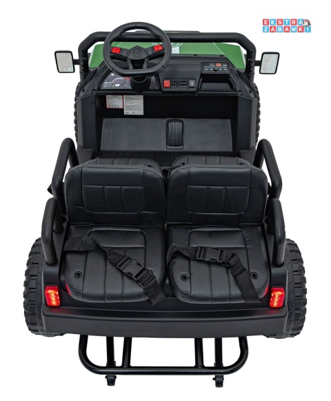 Champion buggy na akumulator dwuosobowy - zielony, 2x200W 24V/9Ah, pilot, ekoskóra, EVA [XMX-650C]