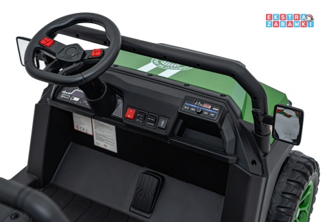 Champion buggy na akumulator dwuosobowy - zielony, 2x200W 24V/9Ah, pilot, ekoskóra, EVA [XMX-650C]