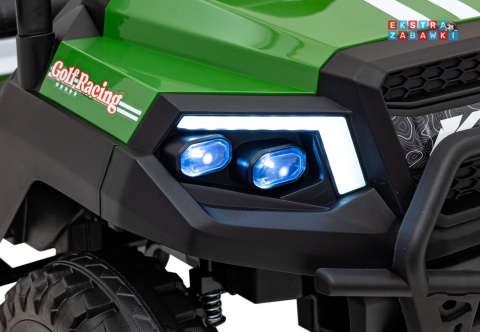 Champion buggy na akumulator dwuosobowy - zielony, 2x200W 24V/9Ah, pilot, ekoskóra, EVA [XMX-650C]