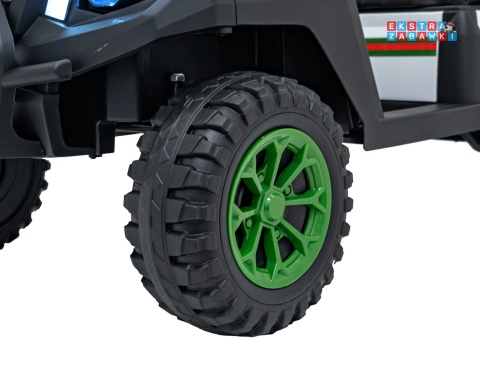 Champion buggy na akumulator dwuosobowy - zielony, 2x200W 24V/9Ah, pilot, ekoskóra, EVA [XMX-650C]
