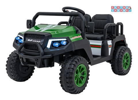 Champion buggy na akumulator dwuosobowy - zielony, 2x200W 24V/9Ah, pilot, ekoskóra, EVA [XMX-650C]
