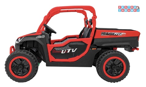 HC-307 Pojazd Farmer Truck UTV Racing na akumulator 4x4 - czerwony, 4x75W 24V/7Ah, ekoskóra, EVA, USB, Pasy, LED [HC-307]