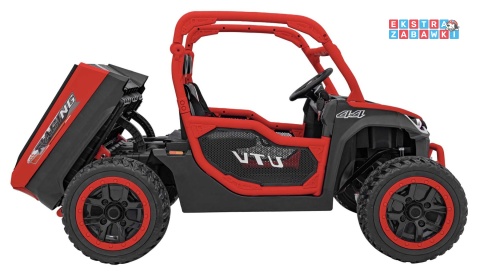 HC-307 Pojazd Farmer Truck UTV Racing na akumulator 4x4 - czerwony, 4x75W 24V/7Ah, ekoskóra, EVA, USB, Pasy, LED [HC-307]