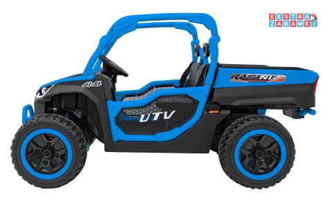 HC-307 Pojazd Farmer Truck UTV Racing na akumulator 4x4 - niebieski, 4x75W 24V/7Ah, ekoskóra, EVA, USB, Pasy, LED [HC-307]