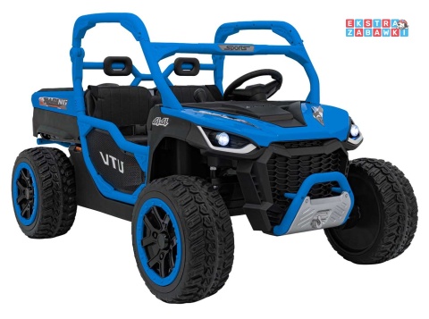 HC-307 Pojazd Farmer Truck UTV Racing na akumulator 4x4 - niebieski, 4x75W 24V/7Ah, ekoskóra, EVA, USB, Pasy, LED [HC-307]