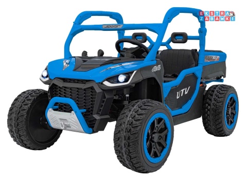HC-307 Pojazd Farmer Truck UTV Racing na akumulator 4x4 - niebieski, 4x75W 24V/7Ah, ekoskóra, EVA, USB, Pasy, LED [HC-307]