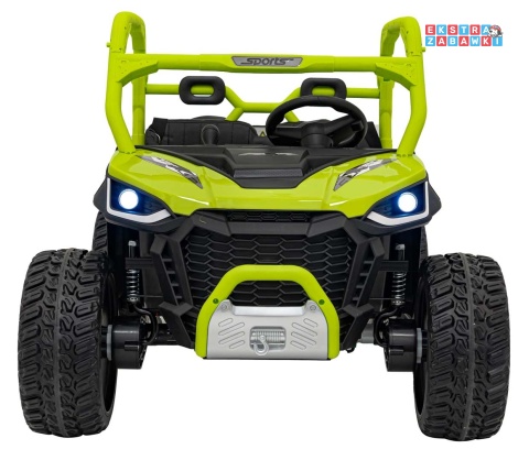 HC-307 Pojazd Farmer Truck UTV Racing na akumulator 4x4 - zielony, 4x75W 24V/7Ah, ekoskóra, EVA, USB, Pasy, LED [HC-307]