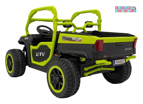 HC-307 Pojazd Farmer Truck UTV Racing na akumulator 4x4 - zielony, 4x75W 24V/7Ah, ekoskóra, EVA, USB, Pasy, LED [HC-307]