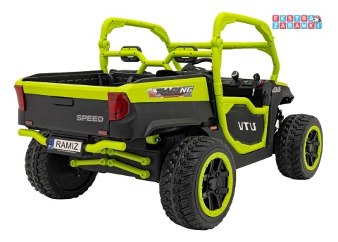 HC-307 Pojazd Farmer Truck UTV Racing na akumulator 4x4 - zielony, 4x75W 24V/7Ah, ekoskóra, EVA, USB, Pasy, LED [HC-307]