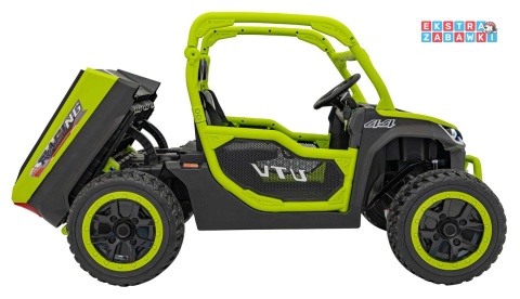 HC-307 Pojazd Farmer Truck UTV Racing na akumulator 4x4 - zielony, 4x75W 24V/7Ah, ekoskóra, EVA, USB, Pasy, LED [HC-307]