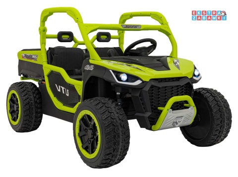 HC-307 Pojazd Farmer Truck UTV Racing na akumulator 4x4 - zielony, 4x75W 24V/7Ah, ekoskóra, EVA, USB, Pasy, LED [HC-307]