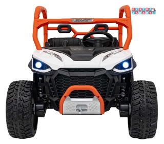 HC-307 Pojazd Farmer Truck UTV Racing na akumulator 4x4 - biały, 4x75W 24V/7Ah, ekoskóra, EVA, USB, Pasy, LED [HC-307]