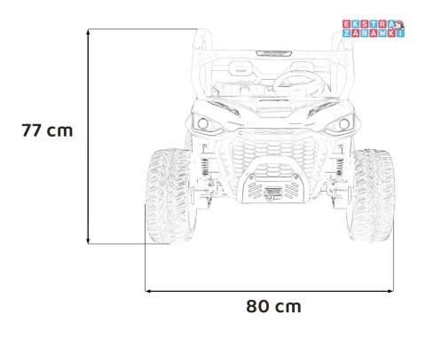 HC-307 Pojazd Farmer Truck UTV Racing na akumulator 4x4 - biały, 4x75W 24V/7Ah, ekoskóra, EVA, USB, Pasy, LED [HC-307]