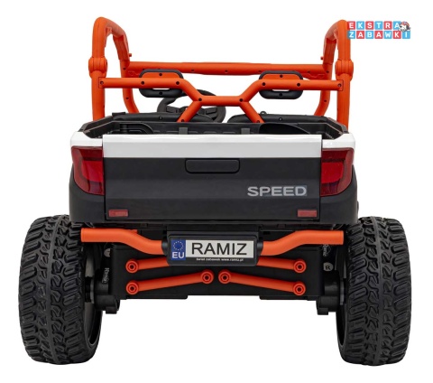 HC-307 Pojazd Farmer Truck UTV Racing na akumulator 4x4 - biały, 4x75W 24V/7Ah, ekoskóra, EVA, USB, Pasy, LED [HC-307]