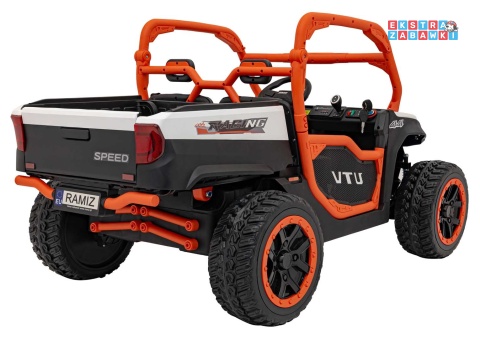 HC-307 Pojazd Farmer Truck UTV Racing na akumulator 4x4 - biały, 4x75W 24V/7Ah, ekoskóra, EVA, USB, Pasy, LED [HC-307]
