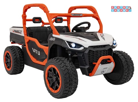 HC-307 Pojazd Farmer Truck UTV Racing na akumulator 4x4 - biały, 4x75W 24V/7Ah, ekoskóra, EVA, USB, Pasy, LED [HC-307]