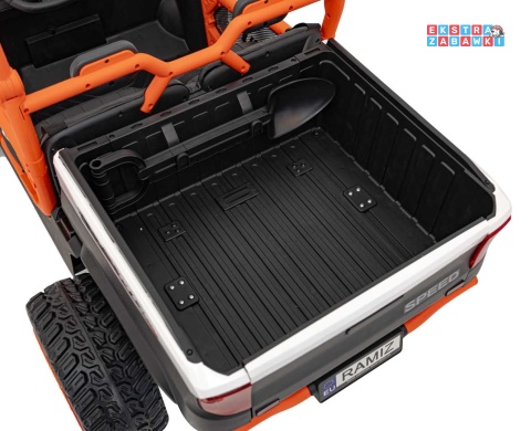 HC-307 Pojazd Farmer Truck UTV Racing na akumulator 4x4 - biały, 4x75W 24V/7Ah, ekoskóra, EVA, USB, Pasy, LED [HC-307]