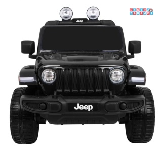 Jeep Wrangler Rubicon na akumulator - czarny, 4x45W, 12V/10Ah, EVA, pilot, LED, MP3, BT - [JWR555]