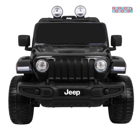 Jeep Wrangler Rubicon na akumulator - czarny, 4x45W, 12V/10Ah, EVA, pilot, LED, MP3, BT - [JWR555]