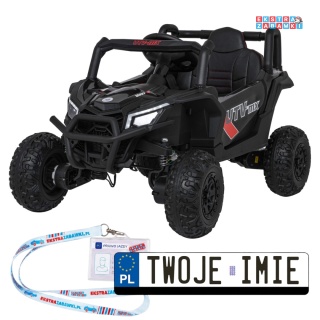 Madman UTV-MX buggy na akumulator 4x4 - czarny, 4x35W 12V/10Ah, pilot, EVA, LED, ekoskóra [XMX-631]