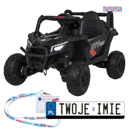 Madman UTV-MX buggy na akumulator 4x4 - czarny, 4x35W 12V/10Ah, pilot, EVA, LED, ekoskóra [XMX-631]