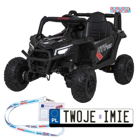 Madman UTV-MX buggy na akumulator 4x4 - czarny, 4x35W 12V/10Ah, pilot, EVA, LED, ekoskóra [XMX-631]