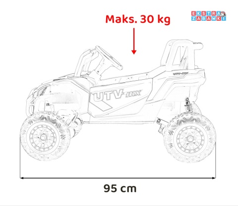 Madman UTV-MX buggy na akumulator 4x4 - czarny, 4x35W 12V/10Ah, pilot, EVA, LED, ekoskóra [XMX-631]