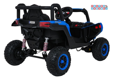 Madman UTV-MX buggy na akumulator 4x4 - niebieski, 4x35W 12V/10Ah, pilot, EVA, LED, ekoskóra [XMX-631]