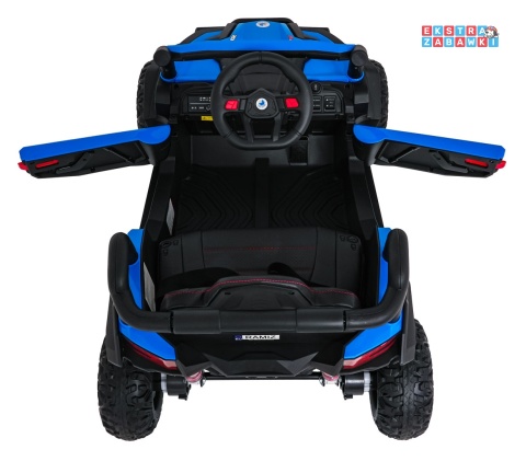 Madman UTV-MX buggy na akumulator 4x4 - niebieski, 4x35W 12V/10Ah, pilot, EVA, LED, ekoskóra [XMX-631]