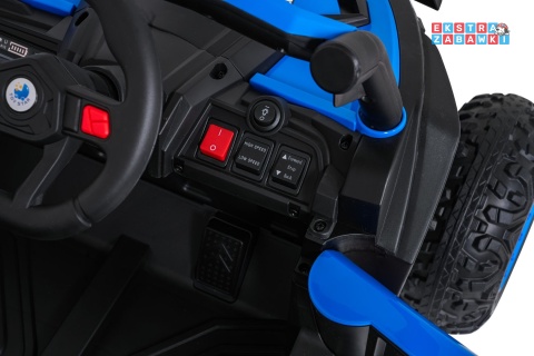 Madman UTV-MX buggy na akumulator 4x4 - niebieski, 4x35W 12V/10Ah, pilot, EVA, LED, ekoskóra [XMX-631]
