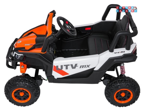 Madman UTV-MX buggy na akumulator 4x4 - pomarańczowy, 4x35W 12V/10Ah, pilot, EVA, LED, ekoskóra [XMX-631]
