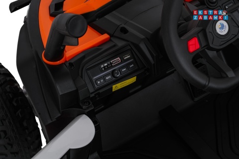 Madman UTV-MX buggy na akumulator 4x4 - pomarańczowy, 4x35W 12V/10Ah, pilot, EVA, LED, ekoskóra [XMX-631]